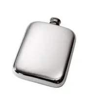 - Plain 6oz Pewter Cushion Pocket Flask, Spirit Flask