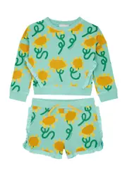 Stella Mccartney Kids Sunflowers Printed Cotton Sweatshirt and Shorts set (3-12 Years) - Multicoloured - 12YR (12 Years) 12YR (12 years)