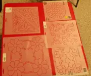 5 QUILTING STENCILS TRIANGLE FLORALS/LEAF/HEARTS TULIPS/RETRO FLOWER BLOCK/FEATH