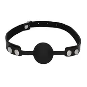 Ouch Black & White Silicone Ball Gag Leather Straps
