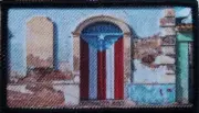 Puerto Rico Flag Door Viejo San Juan Patch W/ VELCRO® Brand Fastener Camouflage
