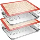 M MCIRCO Baking Sheet Tray Cooling Rack with Silicone Mat Set, 6 Pieces