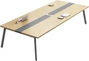 HOLGVE Conference Table, 94.49 L X 47.24 W Inches Meeting Seminar Desk, for 8-10people, Metal Frame Executive Training Table, for Office Computer Table