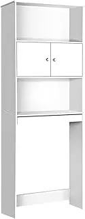 Artiss Bathroom Storage Cabinet, 195cm Height Cupboard Side Table Corner Shelf Wall Over Toilet Roll Storages Cabinets Unit Home Furniture Organiser Accessories, with Magnetic Doors White