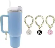 [YOLIURCH] (3 PCS) Letter Charm Accessories for Stanley Tumbler Cup,ID Initial Name Letter Charm Personalized Handle for Stanley Cup