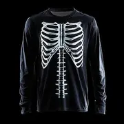 Halloween Men's Skeleton T shirt Long Sleeve T shirt 3D Print Crew Neck Shirt Designer Retro Vintage Street Casual Daily Black Summer Spring Fall Clothing Appa