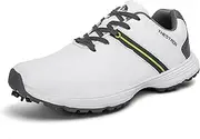 [JiuQing] Golf Shoes Men Waterproof Spikes Professional Golfing Trainers Anti Slip Comfortable