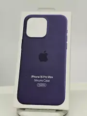 Genuine Apple Silicone Case w/ MagSafe For iPhone 15 Pro Max - Storm Blue - New