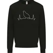 Quail Bird ECG Kids Sweatshirt Jumper
