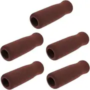 PENIKOKO 5Pcs Slip Foam Handle Grips for Walking Sticks Canes Crutches Comfortable Replacement for Elderly Disabled Sweat Resistant Pressure Relief Design Brown