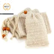 Soap Bag, Natural Sisal Soap Saver Bag Pouch Mesh Net Waste Plastic-Free Exfolia