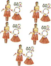 VALICLUD Hawaiian Hula Suit Beach Party Decoration Hawaiian Costumes for Women Hawaiian Garland Luau Party Decorations Hawaiian Accessories Hawaiian Sunglasses Plastic