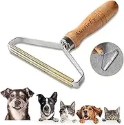 AussieFy Premium Pet Hair Remover, Lint Remover, Lint Shaver, Reusable Double Sided Lint Roller with Wooden Handle, Easy to Clean Pet Fur, Efficiently Removes Dog Hair & Cat Hair Dust in Carpets and Furniture (1, 2.2 cm)