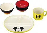 Kano 17040 Disney Mickey Golden Days Antibacterial Set, 40 (Mug, Rice Bowl, Soup Bowl, Lunch Plate)