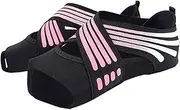 [COLLBATH] 1Pair Portable Non Slip Yoga Socks for Women Lightweight Breathable Pilates Training Shoes with Grip for Yoga Barre Ballet Home Use