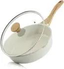Nonstick Ceramic Saute Pan 10-Inch Deep Frying Skillet with Lid, Induction Compa