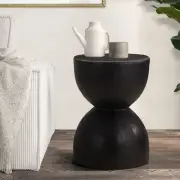 Side Table Coffee Bedside End Stool Stand Concrete Outdoor Indoor Black Oikiture