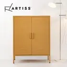 Artiss Buffet Sideboard Cupboard Cabinet Storage 2 Doors Locker Metal Yellow