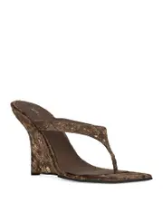 Jeffrey Campbell Women's Romee-f Calf Hair Wedge Sandals