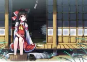 Anime touhou hakurei reimu legs miko girls black hair Playmat Gaming Mat Desk