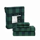 Cotton Flannel Queen Sheet Set - Brushed for Extra Softness - Lightweight Que...