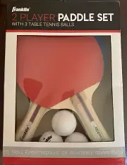 Franklin Sports 2 Player Paddle Set w/ 3 Table Tennis Balls NEW