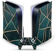 Official Elisabeth Fredriksson Deep Teal Stone Art Mix Vinyl Faceplate Sticker Gaming Skin Decal Cover Compatible with Sony PlayStation 5 PS5 Disc Edition Console & DualSense Controller