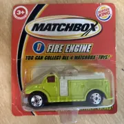 Matchbox 2004 Burger King #1 Green Fire Engine on Card. Excellent Condition.
