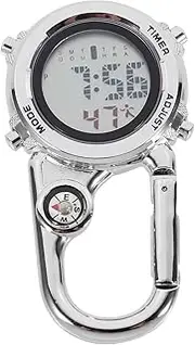 [Milisten] Multi Function Hanging Watch Practical Compass Carabiner Pocket Watch for Outdoor Activities Stylish and Design Accurate Timekeeping for Adventurers