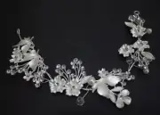 Silver tone hair comb bridal wedding crystal rhinestone hair accessories ha1917