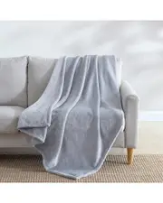 Eddie Bauer Ultra Lux Plush Solid Plush Reversible Throw Blanket