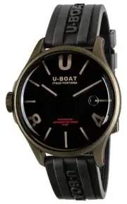U-Boat Darkmoon Bronze PVD Black Dial Black Rubber Strap Quartz Mens Watch 9548
