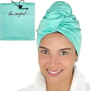 Microfibre Hair Towel Wrap for Women - Absorbent Quick Drying Turban for Wet, Curly, and Long Hair for Women, Girls, and Kids - Anti Frizz - THE PERFECT HAIRCARE - Aquamarine