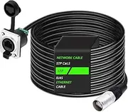 ROBAUN 1PC IP67 Network RJ45 Shielded Cable,Ethernet RJ45 Waterproof Plug to Waterproof Socket for Ethernet CAT5E S/FTP EtherCon Cable(1012-1065-5-STP-BK,20M)