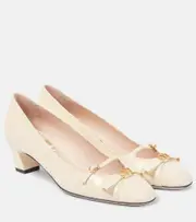[Valentino Garavani] Valentino Garavani Bowow 45 croc-effect leather pumps AU 7 beige