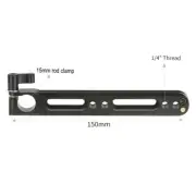 NICEYRIG Safety Double NATO Rail with 15mm Rod Clamp for DSLR 15mm Rod EVF Mount