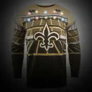 NFL Ugly Sweater New Orleans Saints Jumper LED Lighting Christmas Bluetooth