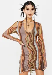 [Dolls Kill] Earthy Gradient Aviva Mini Dress