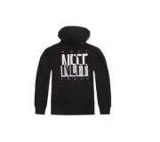 MEN'S GUYS NEFF MOST NEFF BLACK PULLOVER FLEECE HOODIE WHITE LOGO NEW $65