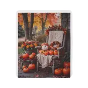 Autumn Themed Fleece Sherpa Blanket