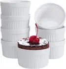 Ramekins 6 Oz, Set of 8, Creme Brulee Ramekins, Souffle Dishes, Oven Safe Porce
