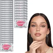 Kzvsiy 30 Pcs Moisturizing Lip Mask, Crystal Lip Care Pads for Hydration, Reducing Chapped Lips, Smoothing Fine Lines, Plumping & Firming, Moisturising, Pink Lips Treatment Patches
