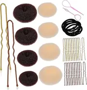 LALADEFIEE 1Set Donut Hair Bun Maker Bun Accessories with Shaped Pins Hair Ties Styling Needle Comfortable Durable Easy to Use for Various Hairstyles