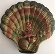 Star Ocean Clam Shell Dish Ceramic Wall Decoration Plate 11" Stunning Platter