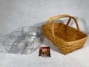 Longaberger RETIRED 2000 SMALL GATHERING Basket & Divided Proctor - NEW