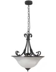 [Oriel Lighting] Gaston Ii Single Traditional Frost Pendant Light 3lt in Bronze