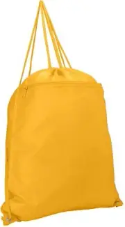 DALIX Drawstring Backpack Tote Sock Sack Pack with Zipper Front Pocket in Yellow