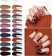 Vishine Gel Nail Polish Kit 12 Color Set, Popular Autumn Winter Gel Colors Collection, Nude Purple Maroon White UV Nail Gel Colors Manicure Set 8ml Each Bottle