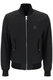 [BALMAIN] BALMAIN nylon bomber jacket with logo print 50 Black