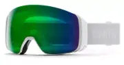 Smith 4D Mag Snow Goggles White Vapor Frame, Everyday Green Mirror Lens + Bonus
